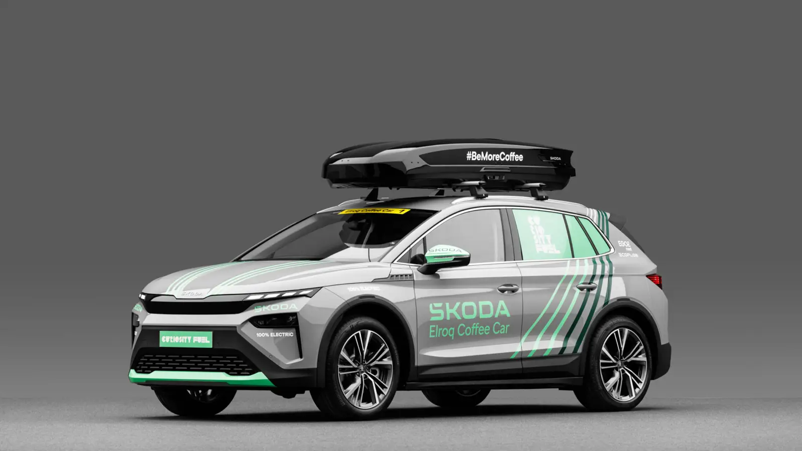 Coffee on electric wheels: Elroq and Enyaq serving coffee