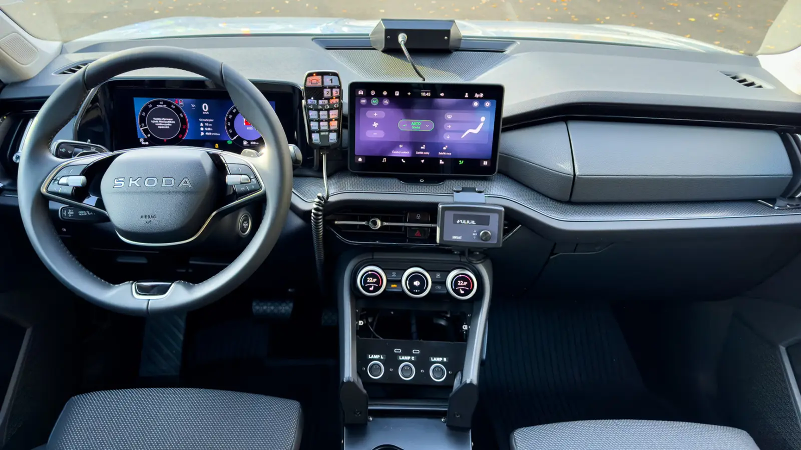 The police car differs from the standard model in its additional equipment